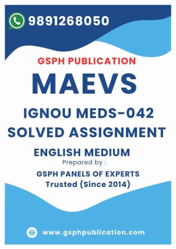 IGNOU MEDS-042 Solved Assignment