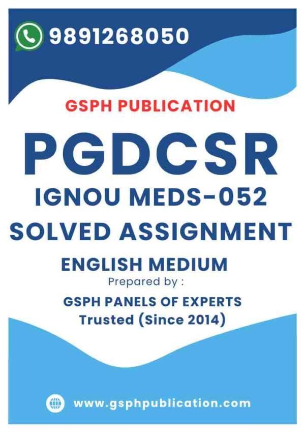 IGNOU MEDS-052 Solved Assignment