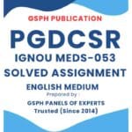 IGNOU MEDS-053 Solved Assignment