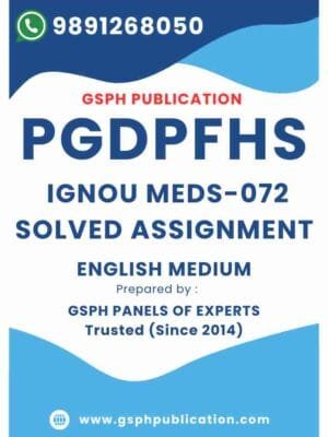 IGNOU MEDS-072 Solved Assignment
