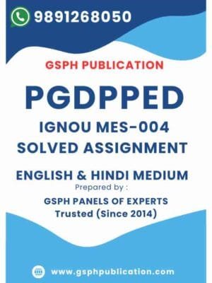 IGNOU MES-004 Solved Assignment