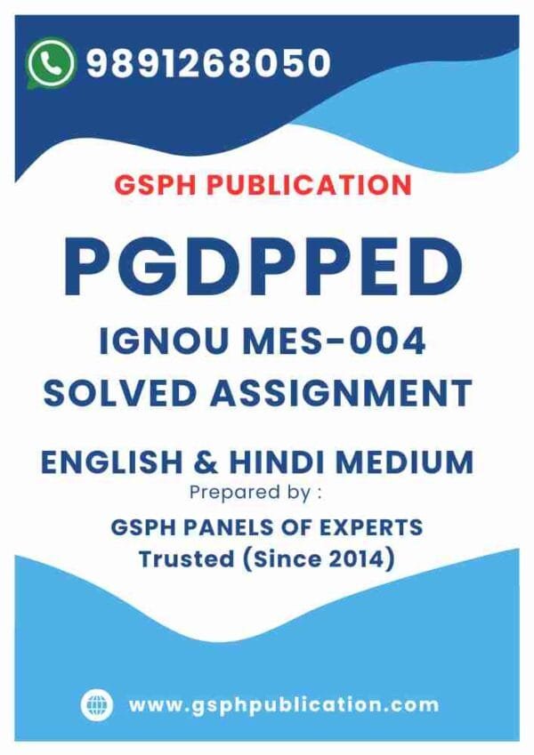 IGNOU MES-004 Solved Assignment