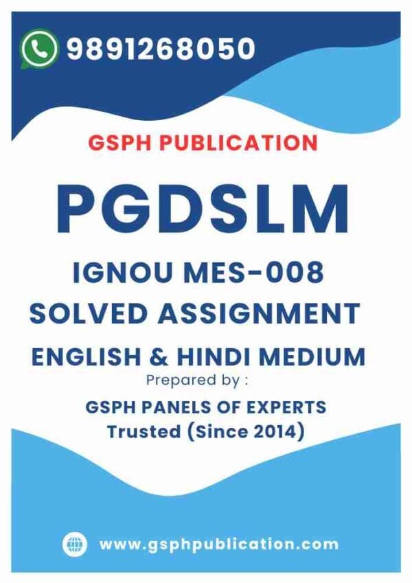 IGNOU MES-008 Solved Assignment