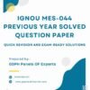 IGNOU MES-044 Previous Year Solved Question Paper