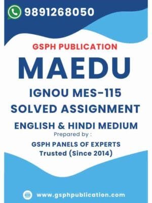 IGNOU MES-115 Solved Assignment 