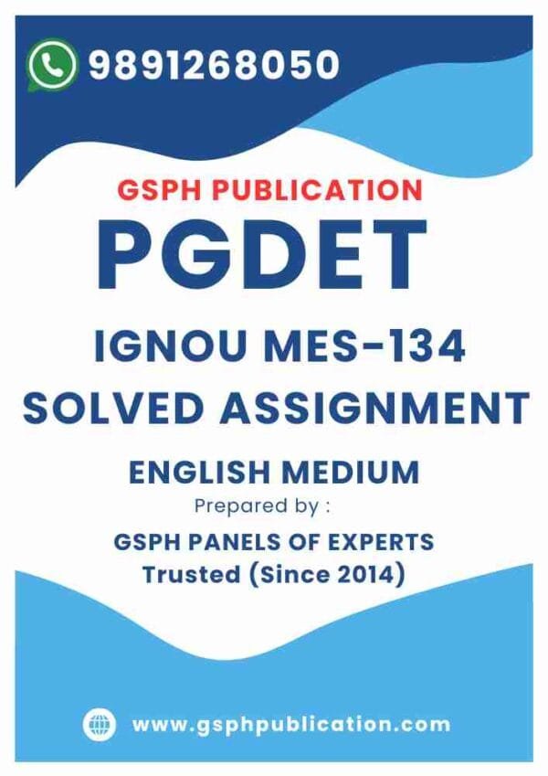 IGNOU MES-134 Solved Assignment