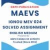 IGNOU MEV 024 Solved Assignment 
