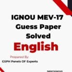IGNOU MEV-17 Guess Paper Solved