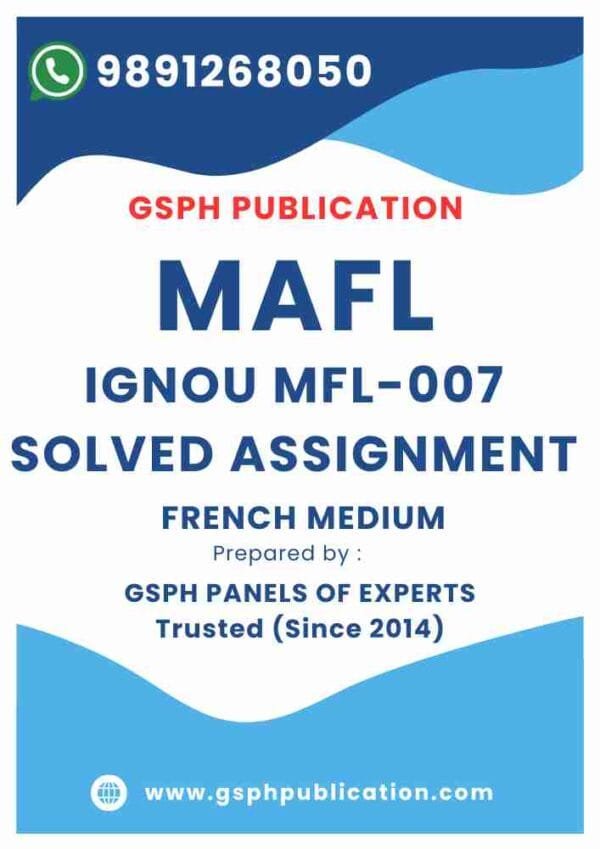 IGNOU MFL-007 Solved Assignment 