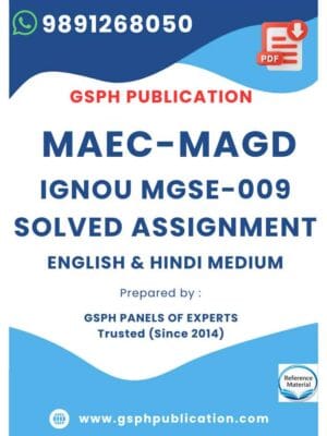 IGNOU MGSE-009 Solved Assignment