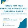 IGNOU MJY-002 Previous Year Solved Question Paper