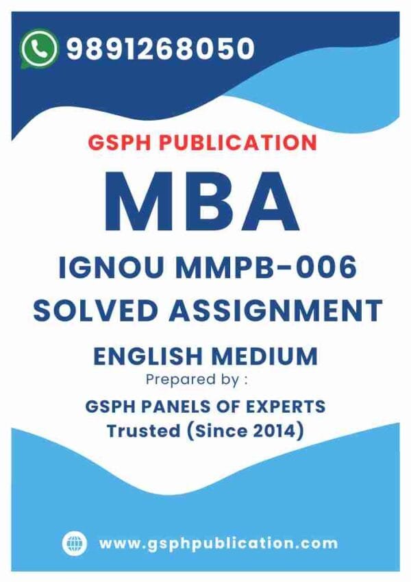 IGNOU MMPB-006 Solved Assignment