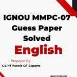 IGNOU MMPC-07 Guess Paper Solved