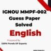 IGNOU MMPF-002 Guess Paper Solved