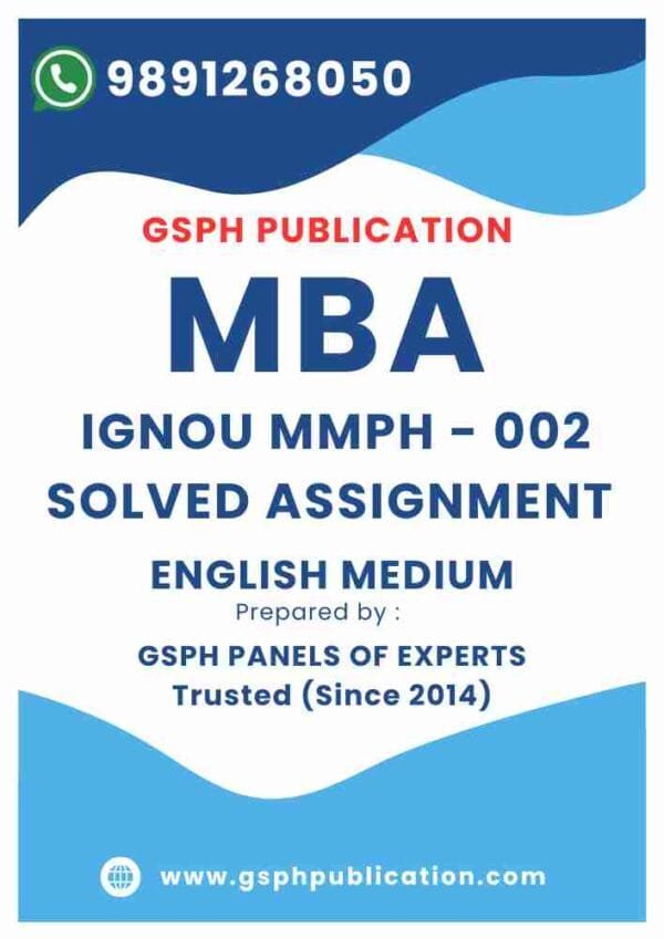 IGNOU MMPH - 002 Solved Assignment