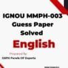 IGNOU MMPH-003 Guess Paper Solved