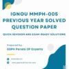 IGNOU MMPH-005 Previous Year Solved Question Paper