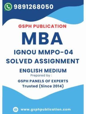 IGNOU MMPO-04 Solved Assignment