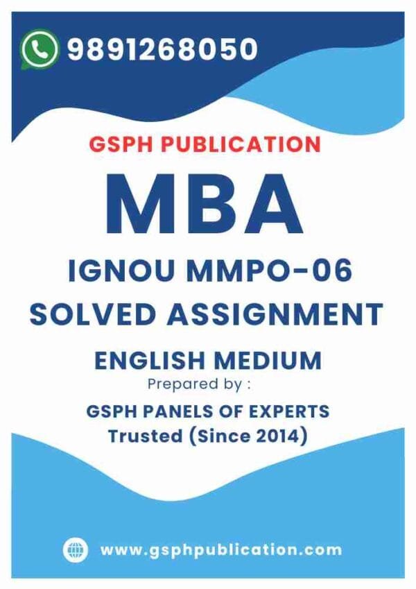 IGNOU MMPO-06 Solved Assignment