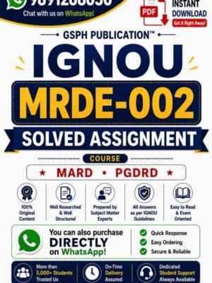 IGNOU MRDE-002 Solved Assignment