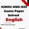 IGNOU MSD-023 Guess Paper Solved