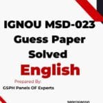 IGNOU MSD-023 Guess Paper Solved