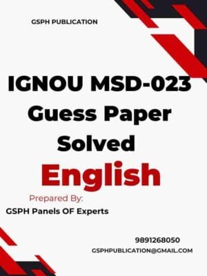 IGNOU MSD-023 Guess Paper Solved