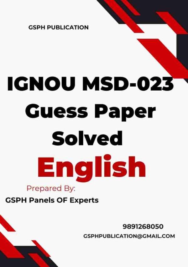IGNOU MSD-023 Guess Paper Solved