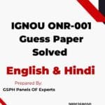 IGNOU ONR-001 Guess Paper Solved
