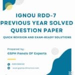 IGNOU RDD-7 Previous Year Solved Question Paper