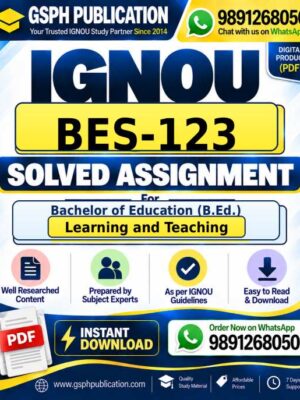 IGNOU BES-123 Solved Assignment