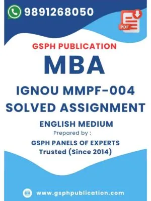 IGNOU MMPF-004 Solved Assignment