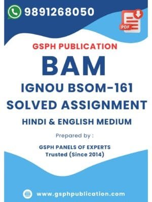 IGNOU BSOM-161 Solved Assignment