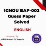 IGNOU BAP-002 Guess Paper Solved