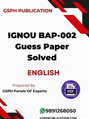 IGNOU BAP-002 Guess Paper Solved