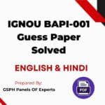 IGNOU BAPI-001 Guess Paper Solved