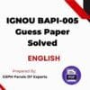 IGNOU BAPI-005 Guess Paper Solved