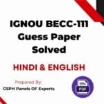 IGNOU BECC-111 Guess Paper Solved