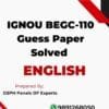 IGNOU BEGC-110 Guess Paper Solved