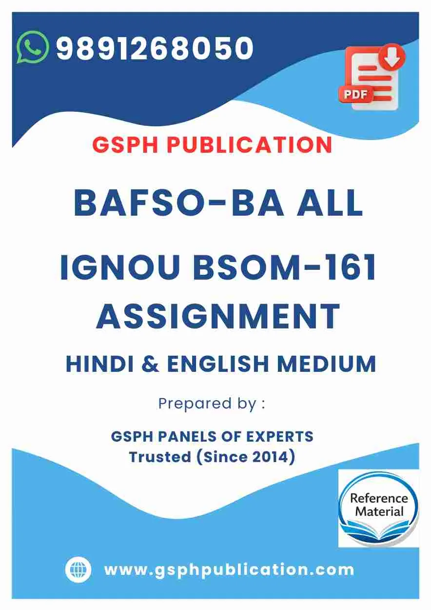 IGNOU BSOM-161 Solved Assignment