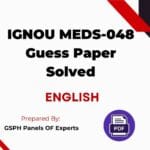 IGNOU MEDS-049 Guess Paper Solved