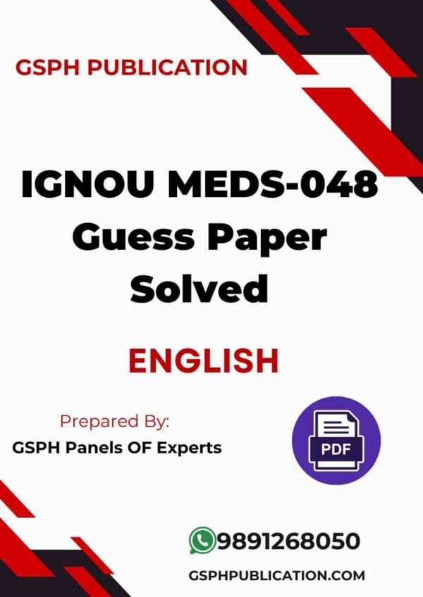 IGNOU MEDS-049 Guess Paper Solved