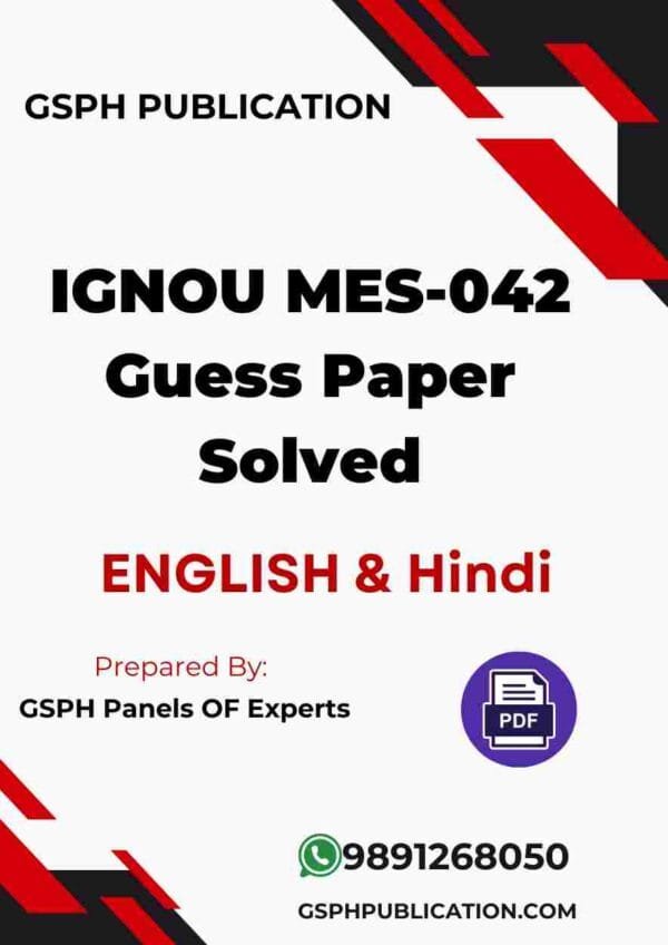 IGNOU MES-042 Guess Paper Solved