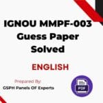 IGNOU MMPF-003 Guess Paper Solved