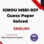 IGNOU MSEI-027 Guess Paper Solved