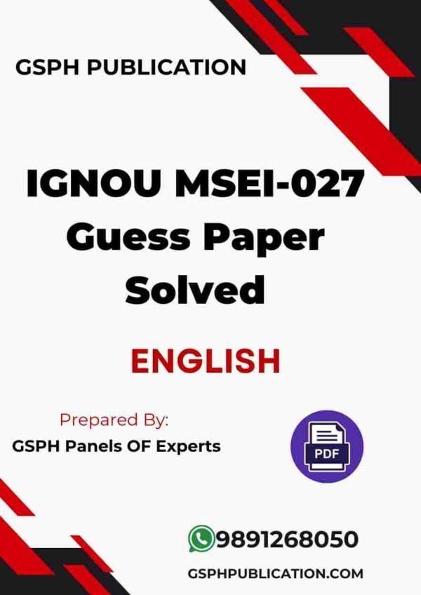 IGNOU MSEI-027 Guess Paper Solved