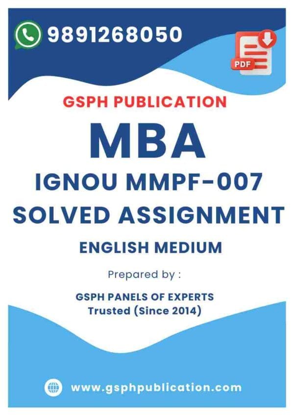 IGNOU MMPF-007 Solved Assignment