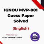 IGNOU MVP-001 Guess Paper Solved