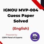 IGNOU MVP-004 Guess Paper Solved