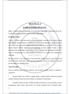 IGNOU MAPC Family Pathology Scale Practical PDF